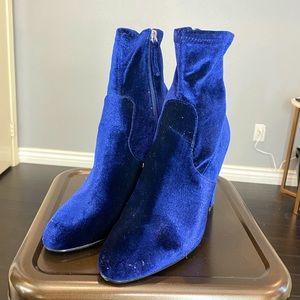 Blue Velvet Boots